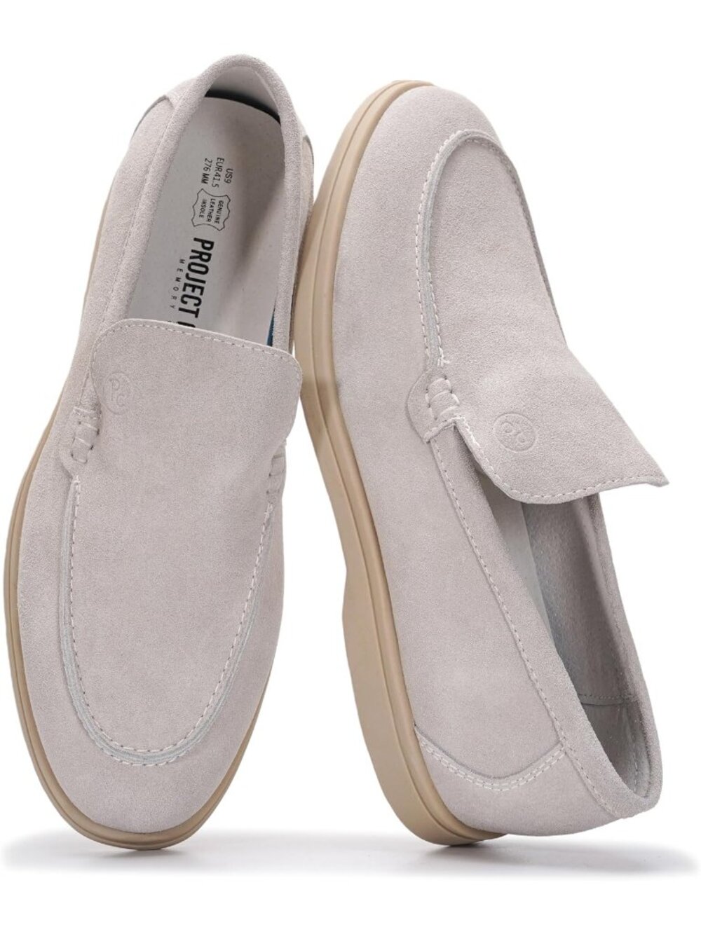 Project Cloud Men's Mushroom Suede Closed Toe Memory Foam Leather Slip On Loafer